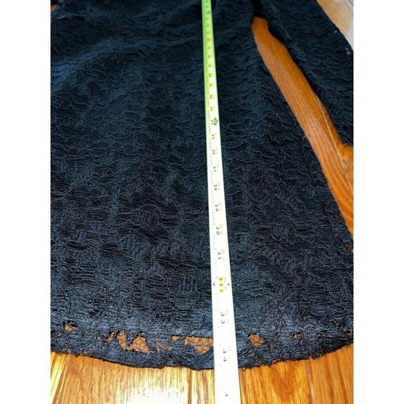 New Express Lace Puff Sleeve Fit And Flare Dress Size 0 Retail $98 Color black - Picture 3 of 8